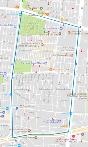 Mapa ilustrativo de zona de volanteo